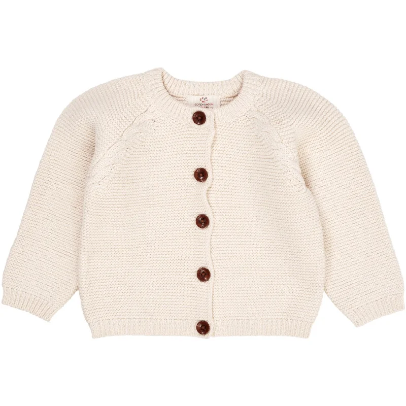 Copenhagen Colors Cream Classic Baby Cotton Cable Cardigan