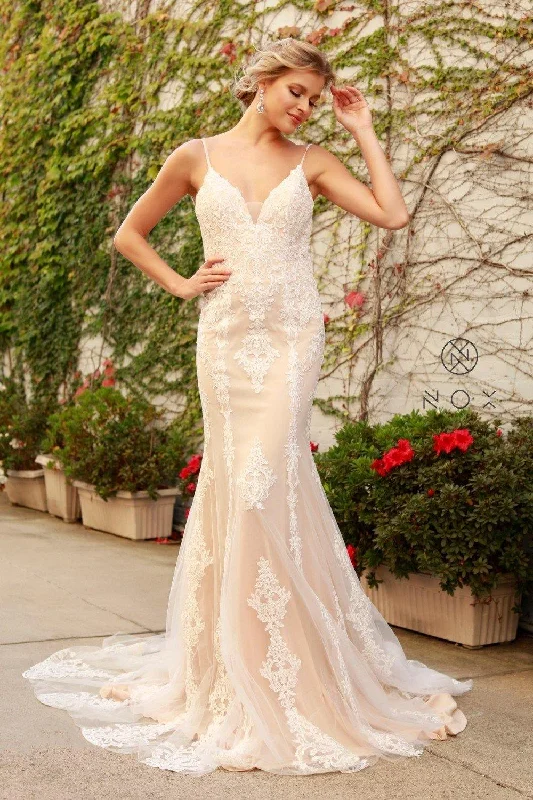 TightstrategyLong Lace Boho Wedding Dress