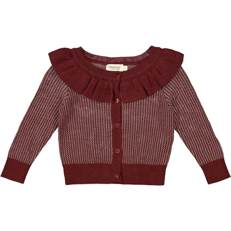 Zip-up cardiganMarMar Dark Ruby Zigzag Tilda Frill Cardigan