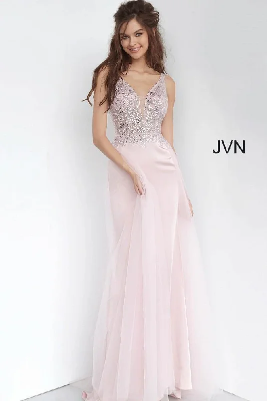 TightdeadlineJovani 02253 Long Formal V Back Prom Dress