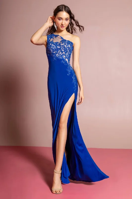 TightholdLong Formal One Shoulder Prom Dress with Side Slit