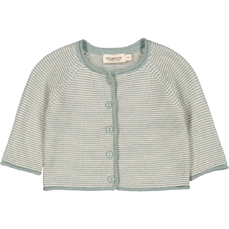 Fitted cardiganMarMar New Born Modal Mix Dusty Jade Stripe Totti Knit Cardigan