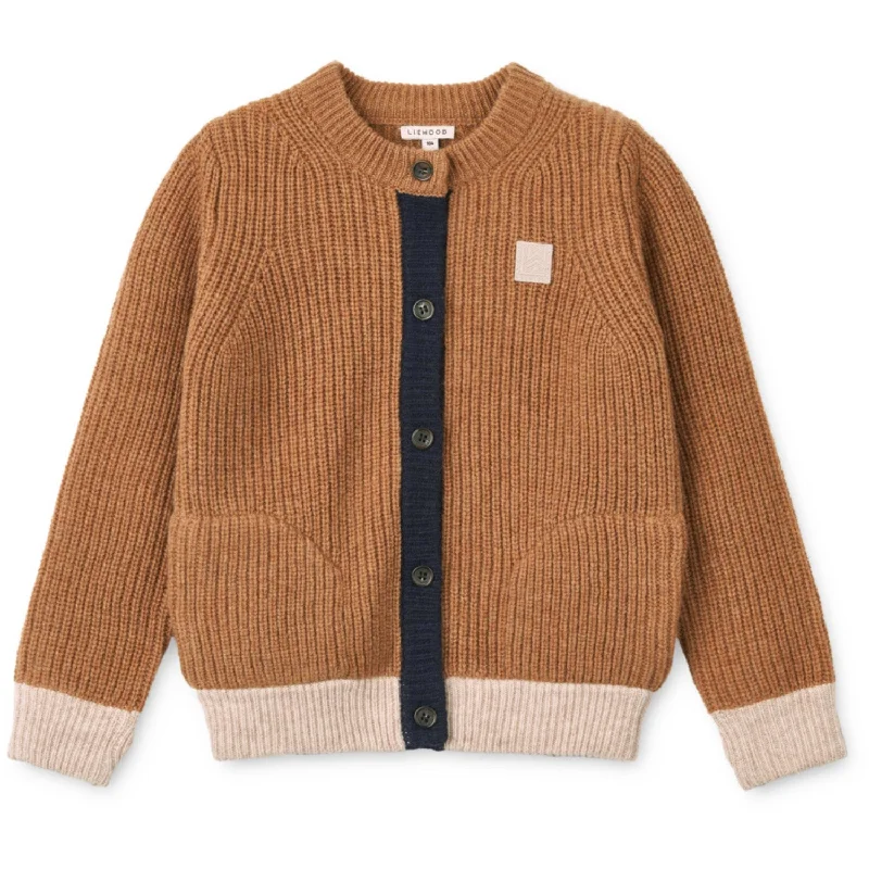 Tech cardiganLieWood Golden Caramel Melange Tiago Knit Cardigan