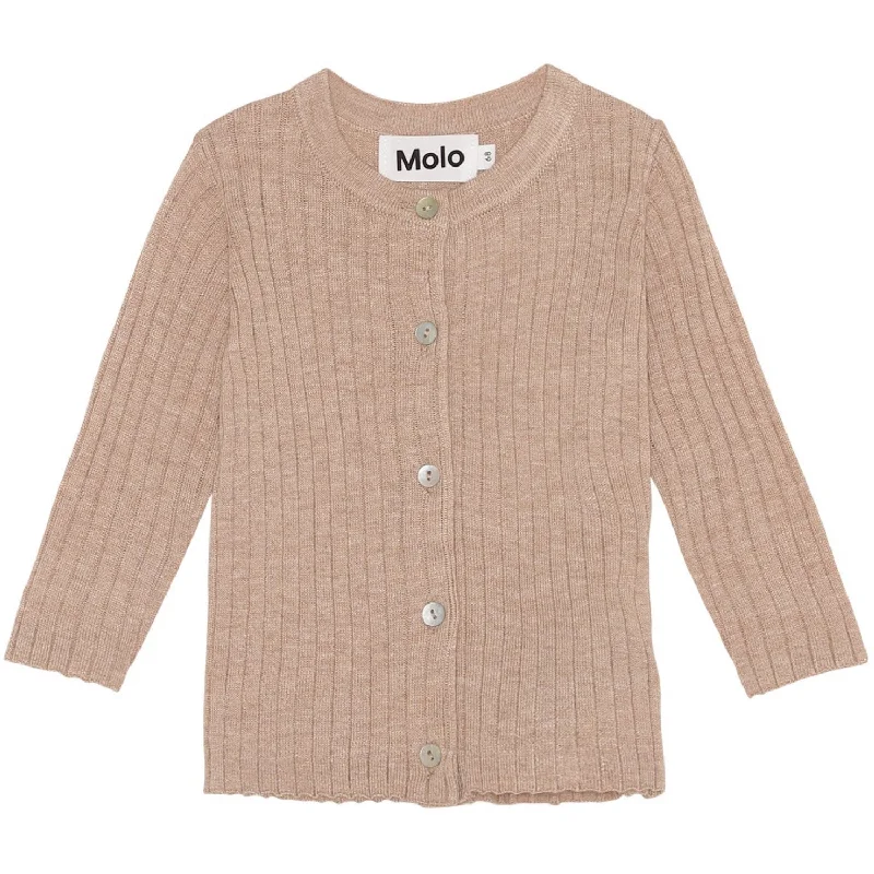 Molo Oatmeal Melange Georgette Cardigan