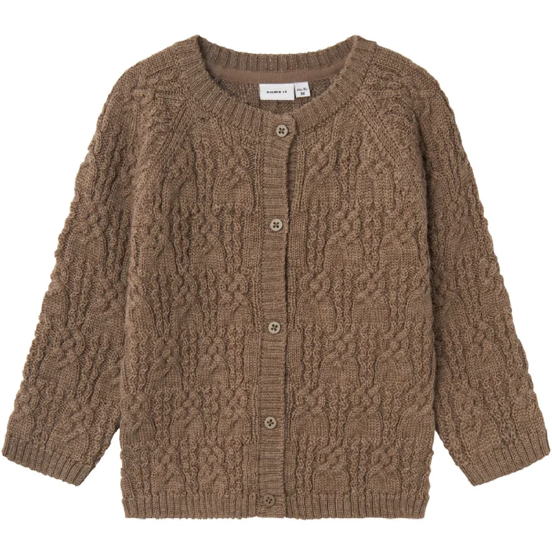 Evening cardiganName It Walnut Wrilla Wool Knit Cardigan