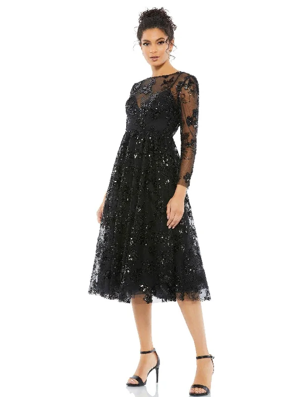 TightfocusMac Duggal 67951 Long Sleeve Floral Cocktail Dress Sale