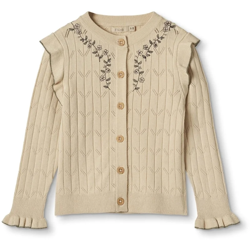 Fliink Sandshell Sunny Embroidered Cardigan