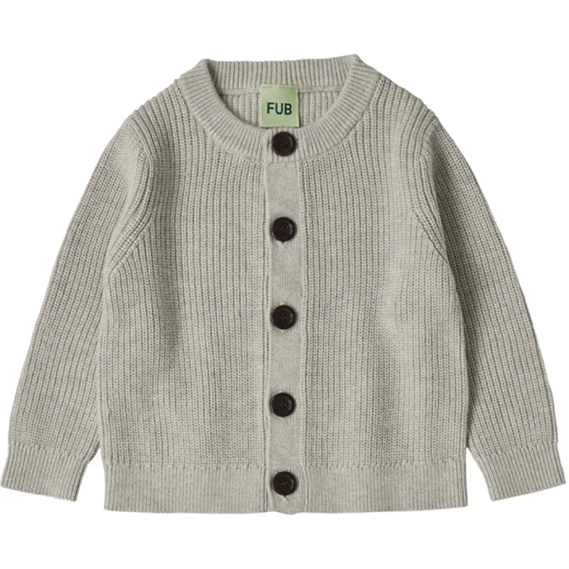 FUB Taupe Melange Baby Rib Cardigan