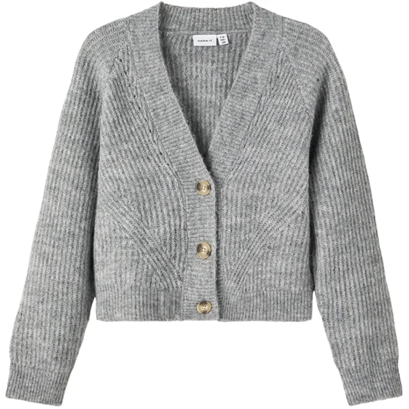 Moisture-wicking cardiganName it Grey Melange Seranne Knit Cardigan