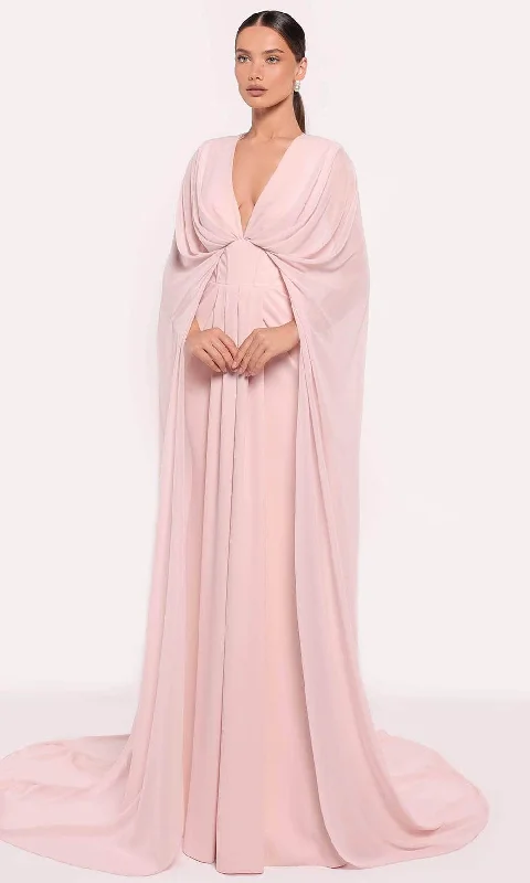 TightgripTarik Ediz 98885 - Draped V-Neck Evening Gown