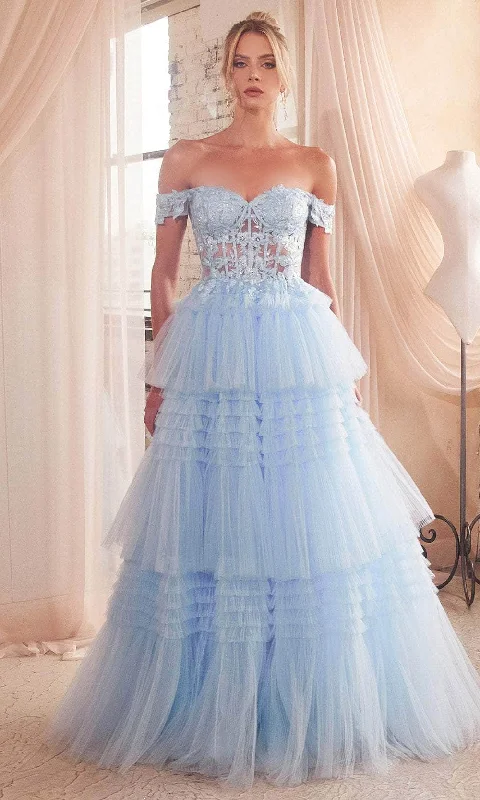 TightdesignCinderella Divine 9315 - Elegant Off-Shoulder Embroidered Corset Ballgown