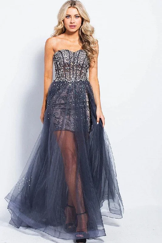 TightnessJVN by Jovani JVN55886 - Strapless Sweetheart A-Line Dress with Embellishments