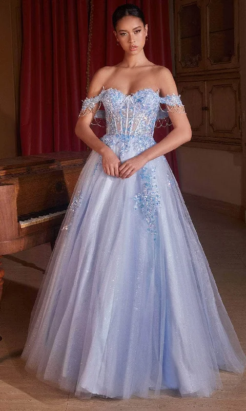 TightturnCinderella Divine CDS490 - Off-Shoulder Ballgown with Lace-Up Back