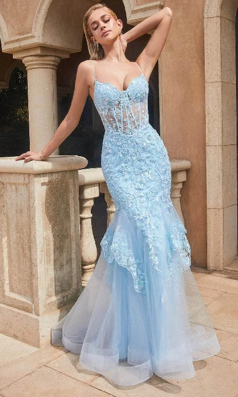 TightstitchCinderella Divine 9316 - Sleeveless with Sheer Corset and Embroidery Prom Dress