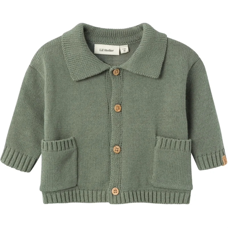 Petite cardiganLil'Atelier Agave Green Theo Loose Knit Cardigan