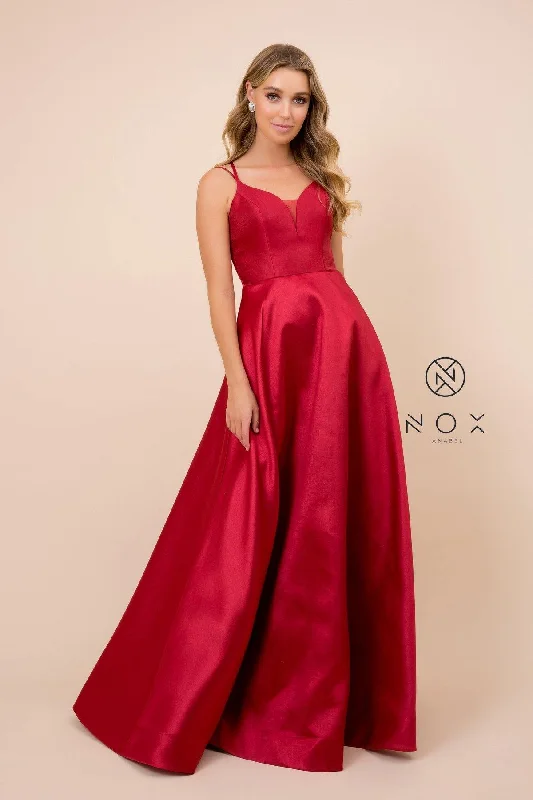 TightestLong A-Line Satin Prom Dress Evening Gown