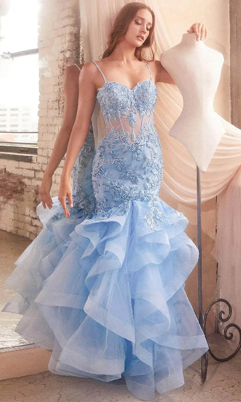 TightropeCinderella Divine CC8915 - Sleeveless Mermaid with Embroidery Prom Dress