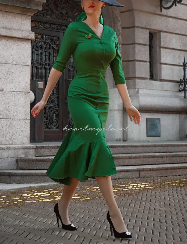 Jade mermaid wiggle - retro 50s dress