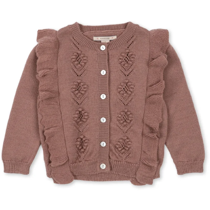 Button-up cardiganKonges Sløjd Burlwood Fiol Frill Cardigan