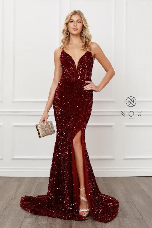 TightcontestSexy Long Burgundy Mermaid Dress