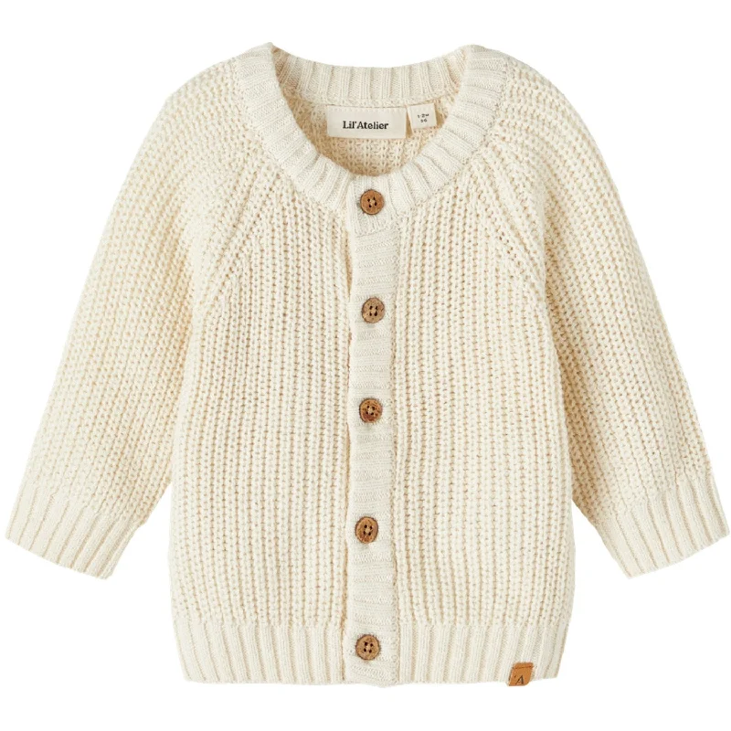 Cable-knit cardiganLil'Atelier Turtledove Emlen Knit Cardigan Noos