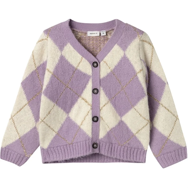 Waterproof cardiganName it Lavender Mist Sininna Knit Cardigan