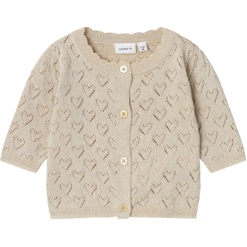 Light-reflective cardiganName It Frosted Almond Riglitter Knit Cardigan