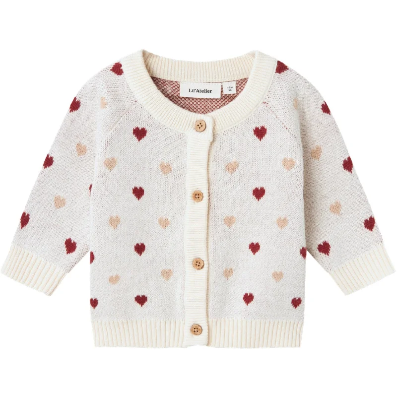 Cable-knit cardiganLil'Atelier Turtledove Saran Knit Cardigan Heart