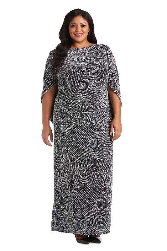 TightshipR&M Richards 5912W Plus Size Metallic Long Dress