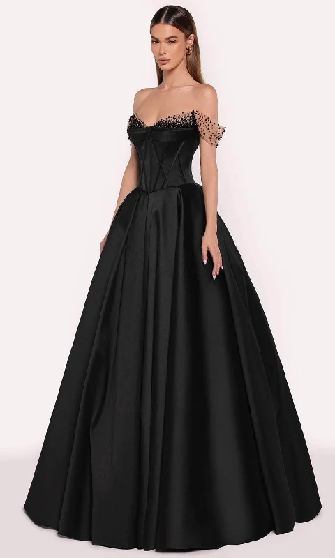 TightholdTarik Ediz 98741 - Bead Trimmed Taffeta Gown