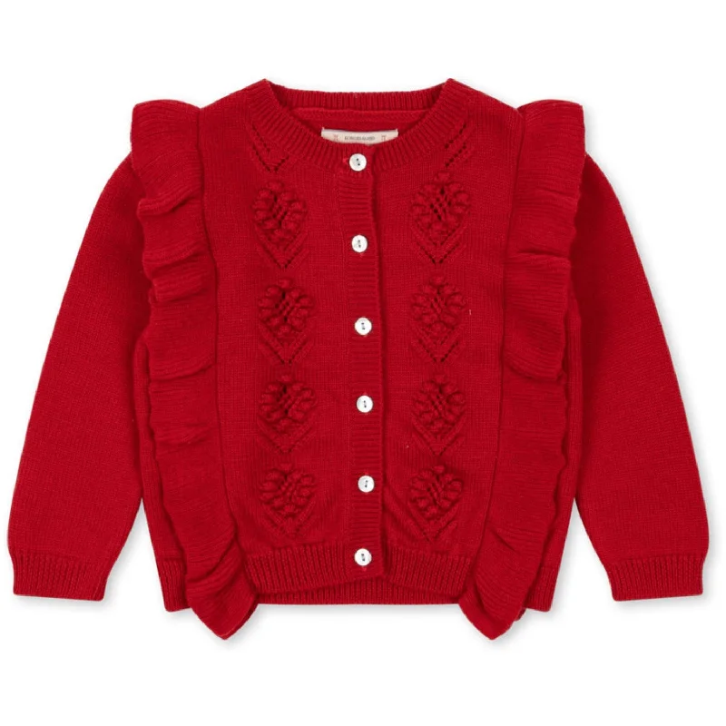 Tech cardiganKonges Sløjd Barbados Cherry Fiol Frill Cardigan