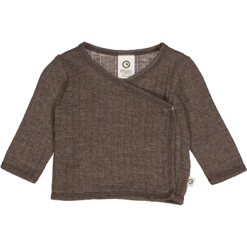 Wool cardiganMüsli Walnut Melange Woolly Rib Cardigan