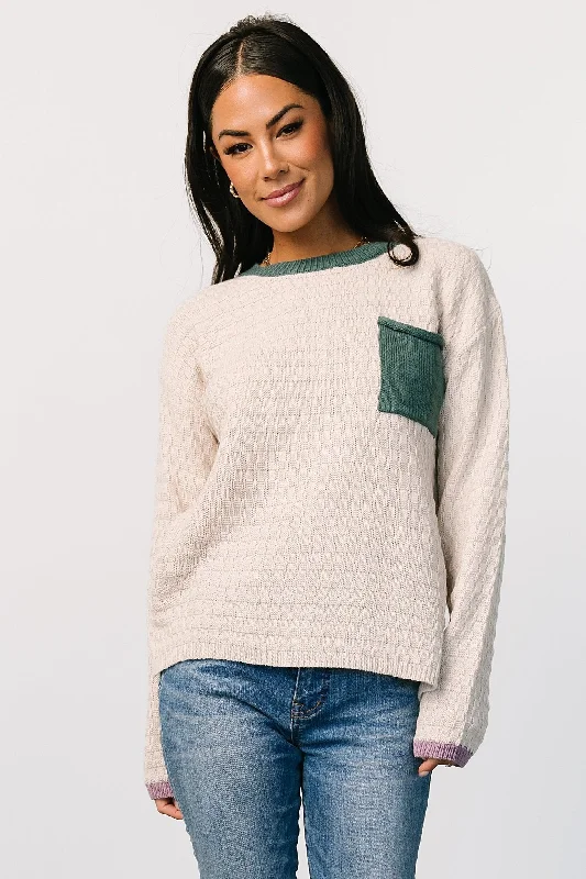 Crewneck Knit TopsBrixton Weave Sweater | Oatmeal