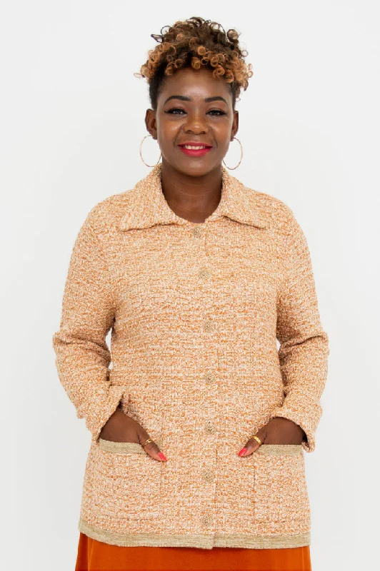 Lace Knit TopsChanel Cardigan, Chai Spice, Cotton