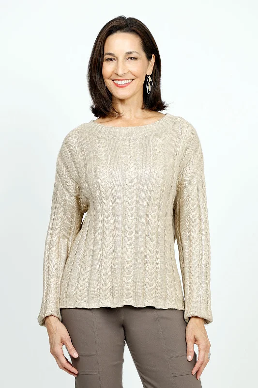 Painted Knit TopsElliott Lauren Foiled Cable Sweater