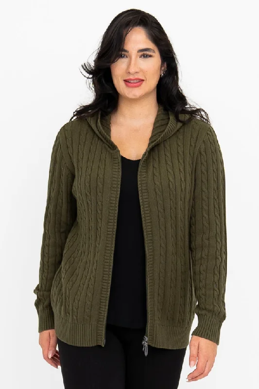 Thermal Knit TopsElsie Sweater, Olive, Cotton