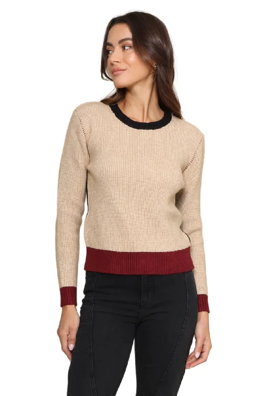 V-Neck Knit TopsEsme Color Block Sweater