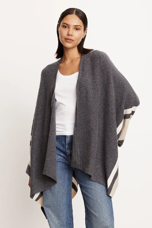 V-Neck Knit TopsHARPER OPEN FRONT PONCHO