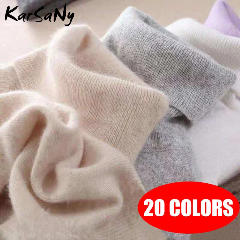 Collaborative Knit TopsKarSaNy Turtleneck Sweater Female Plus Size Sweaters Women Autumn Winter High Collar Wool Sweater Turtleneck For Women Jumper