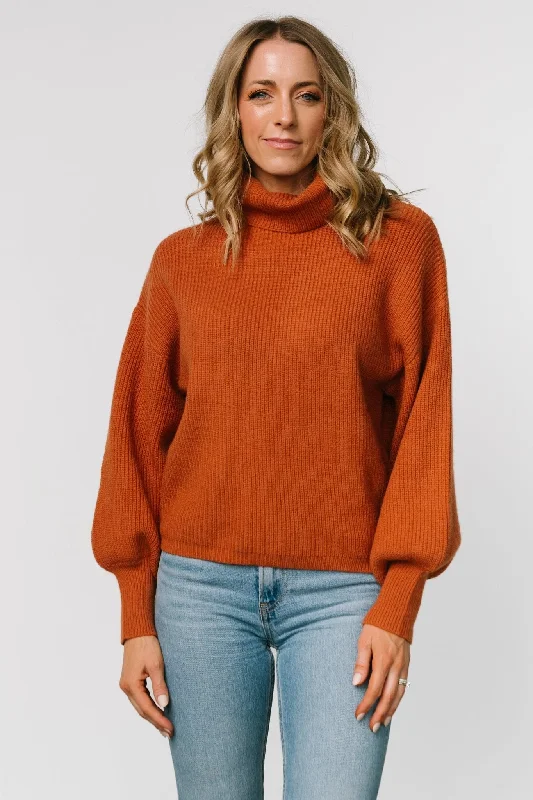 Boat Neck Knit TopsMalcolm Turtleneck Sweater | Spice