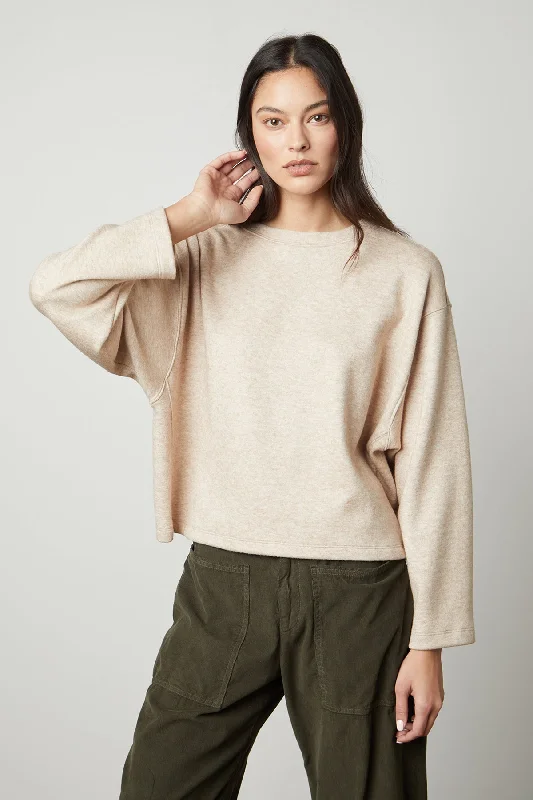 Cultural Knit TopsNIA DOUBLE KNIT CROPPED CREW