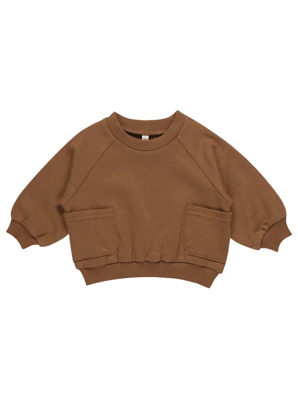 Cycling Knit TopsOrganic Pocket Sweatshirt, Cinnamon