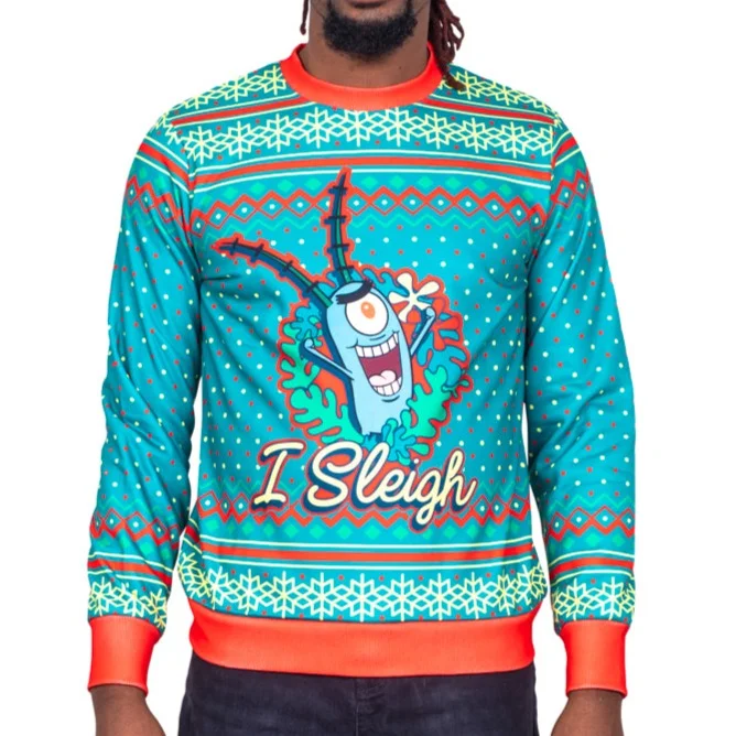 Limited Edition Knit TopsSpongeBob SquarePants Sleigh ugly Christmas sweater