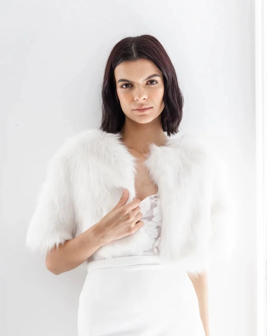 Yoga Knit TopsLove A Fur Bolero | Ivory