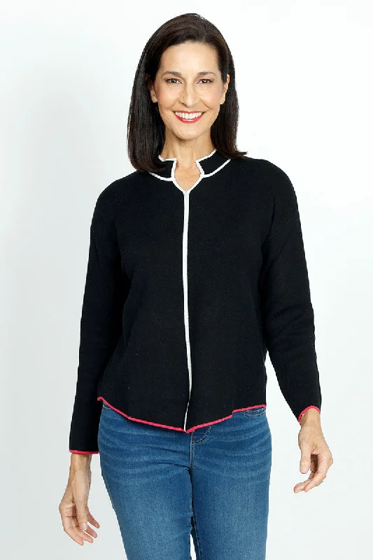 Asymmetrical Knit TopsZaket & Plover Nehru Collar Sweater