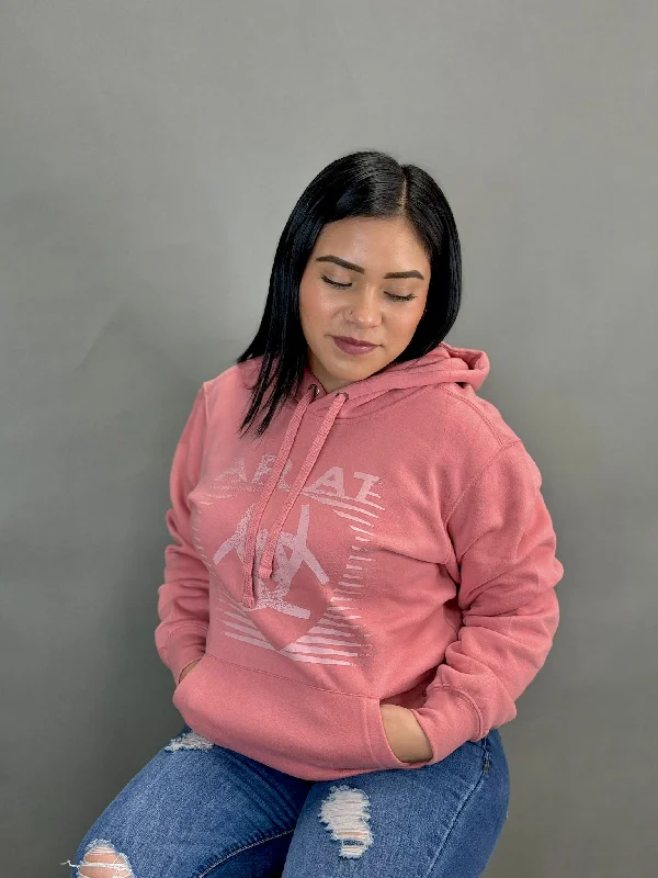 Zippered JacketsARIAT REAL FADING LINES HOODIE DUSTY ROSE-6450