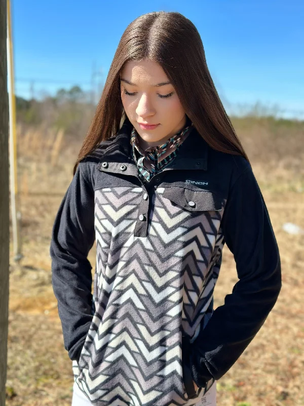 Hiking JacketsCinch Womens Black & White Aztec Pattern Pullover