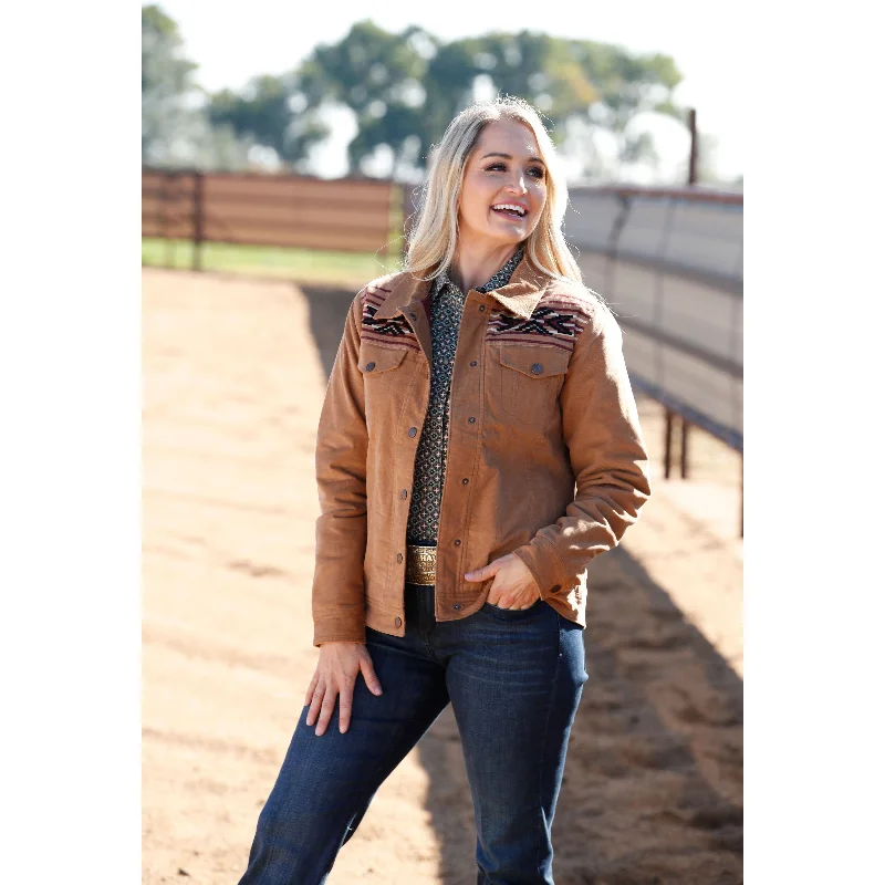 Hooded JacketsCinch Women's Brown Corduroy Trucker Jacket