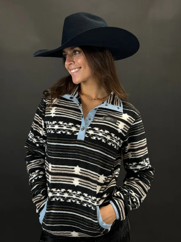 Luxury JacketsCinch Womens Pullover Black/White Blue & Aztec Pattern