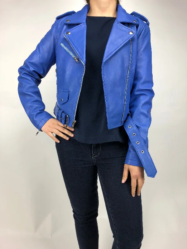 College JacketsWomen's Classic Biker Royal Blue [ SLIM FIT]